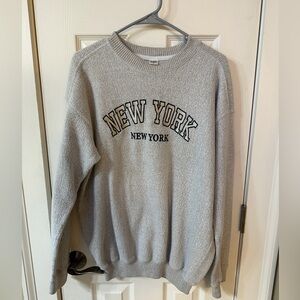 New York City Womens Beige Heathered Sweatshirt NYC Urban Citycore Urban Tourist